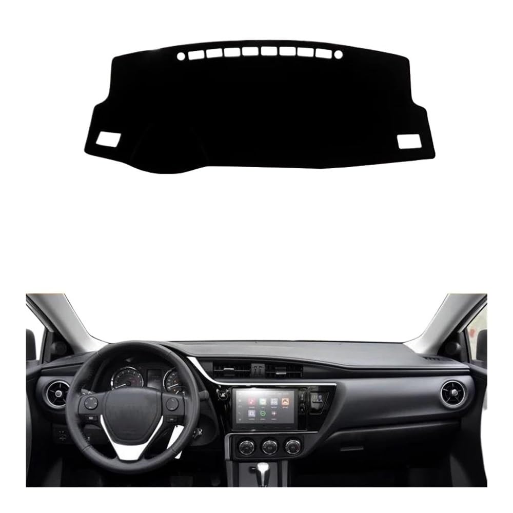 Armaturenbrettabdeckung Für Corolla E160 E170 E180 2014-2017 2018 Auto Dashboard Vermeiden Licht Pad Instrument Plattform Schreibtisch Abdeckung Matten Zubehör Auto Dash Mat Pad(Front Black Side LHD) von MODADA