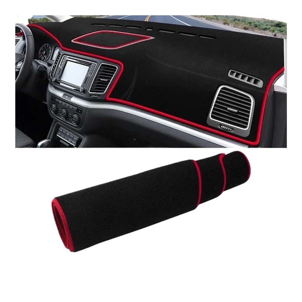 Armaturenbrettabdeckung Für Sharan 7N 2012 2013 2014 2015 2016 2017 2018 2019 Auto Dashboard Abdeckung Matte Instrument Teppich Pad Zubehör Auto Dash Mat Pad(A Red Side) von MODADA