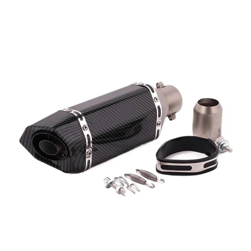 Motorrad Endschalldämpfer Geändert Schalldämpfer Rohr Echappement Moto Db Mörder 51mm Universal Zubehör Moto Rcycle Auspuffrohr Für XJ6 Für MT07 09 03 Endschalldämpfer(Blanc,310mm) von MODADA