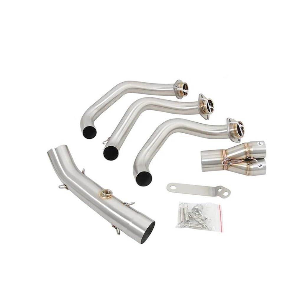 Motorrad Endschalldämpfer Motorradauspuff Flucht Für MT-09 FZ-09 FJ09 Für MT09 Für TRACER 900 GT 2015-2020 Ändern Front Link Rohr 51mm Endschalldämpfer(Wit) von MODADA