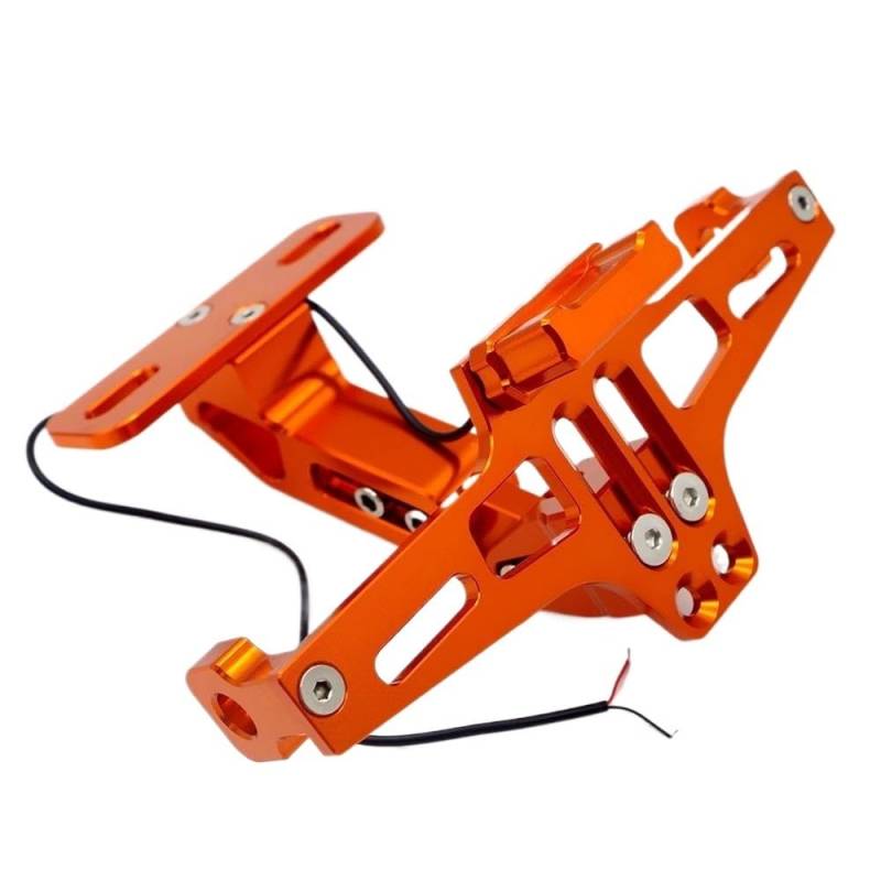 Motorrad Nummernschildhalterung Moto Rcycle Kennzeichen Halterung Kennzeichen Halter Rahmen Anzahl Für Soporte Matricula Moto R125 Für Benelli TNT 125 Pulsar 200 Ns(Orange) von MODADA