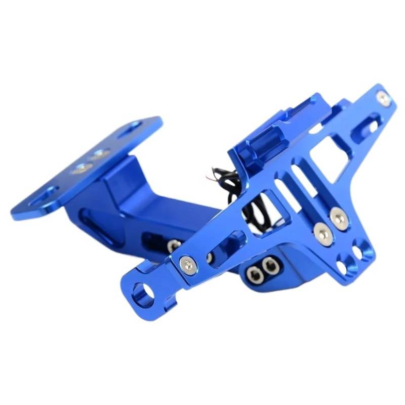 Motorrad Nummernschildhalterung Motorrad CNC Lizenz Halter Rahmen Für Benelli Für Leoncino 500 BJ500 Anzahl Platte Halterung(Blue) von MODADA