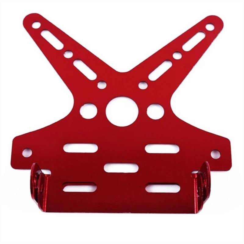 Motorrad Nummernschildhalterung Motorrad Hinten Kennzeichen Rahmen Galvanisieren Aluminium Legierung Motorrad Roller Nummernschild Halter(Rood) von MODADA