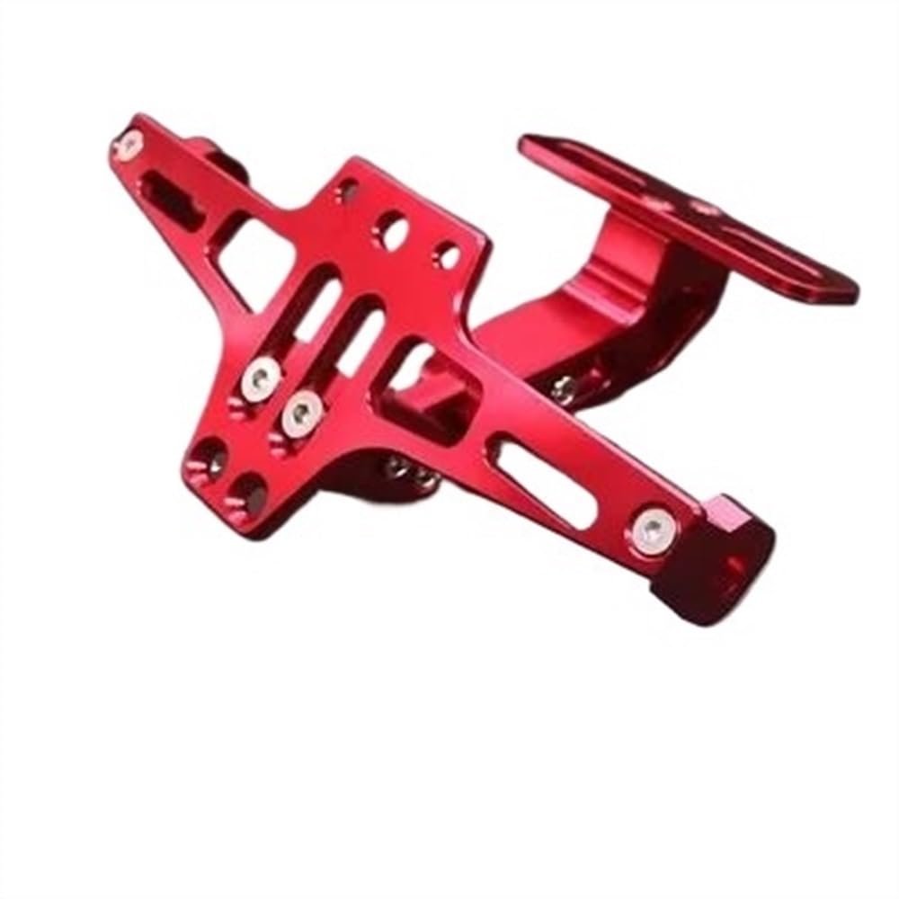 Motorrad Nummernschildhalterung Motorrad-Kennzeichenhalter Hinten, Verstellbarer Kennzeichenhalter CNC-Kennzeichenträgerrahmen(Rood) von MODADA