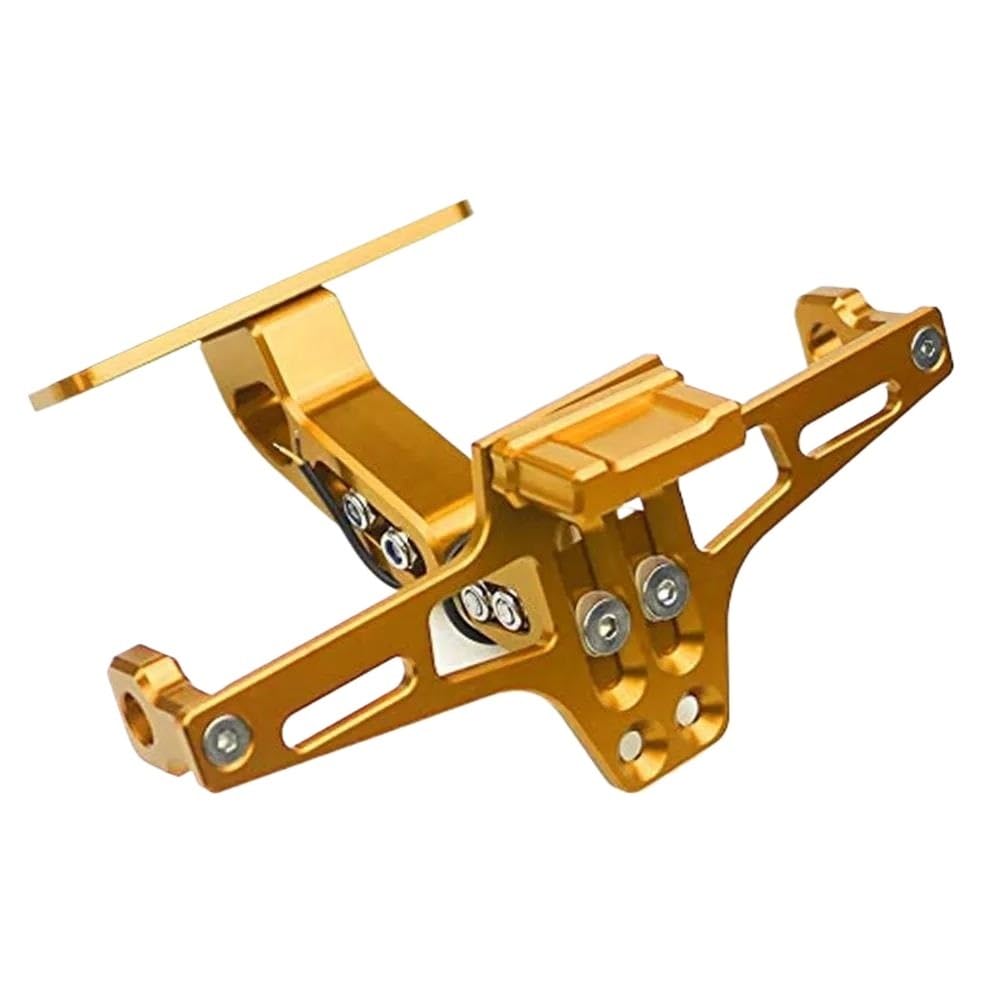 Motorrad Nummernschildhalterung SX Z800 Z250 Z300 Universal Hinten Kennzeichen Halterung Für Z650 Z750 Z800 Z900/RS Z1000(Gold) von MODADA