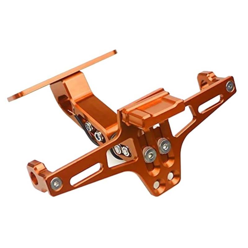 Motorrad Nummernschildhalterung SX Z800 Z250 Z300 Universal Hinten Kennzeichen Halterung Für Z650 Z750 Z800 Z900/RS Z1000(Orange) von MODADA