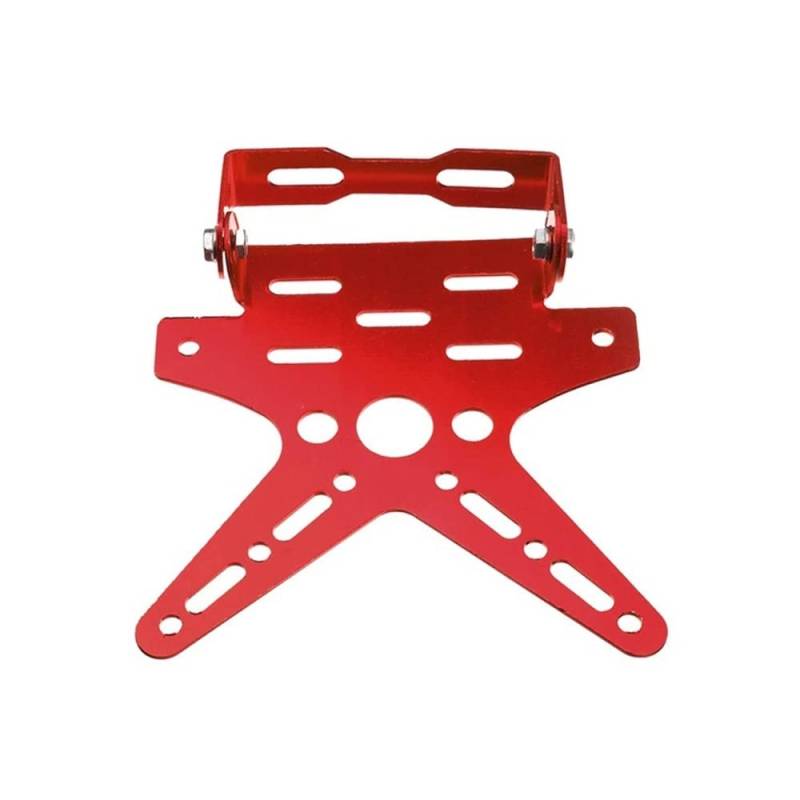 Motorrad Nummernschildhalterung Universal-Motorrad-Kennzeichenhalter Aus Aluminiumlegierung Angepasster Kennzeichenhalter(Rood) von MODADA