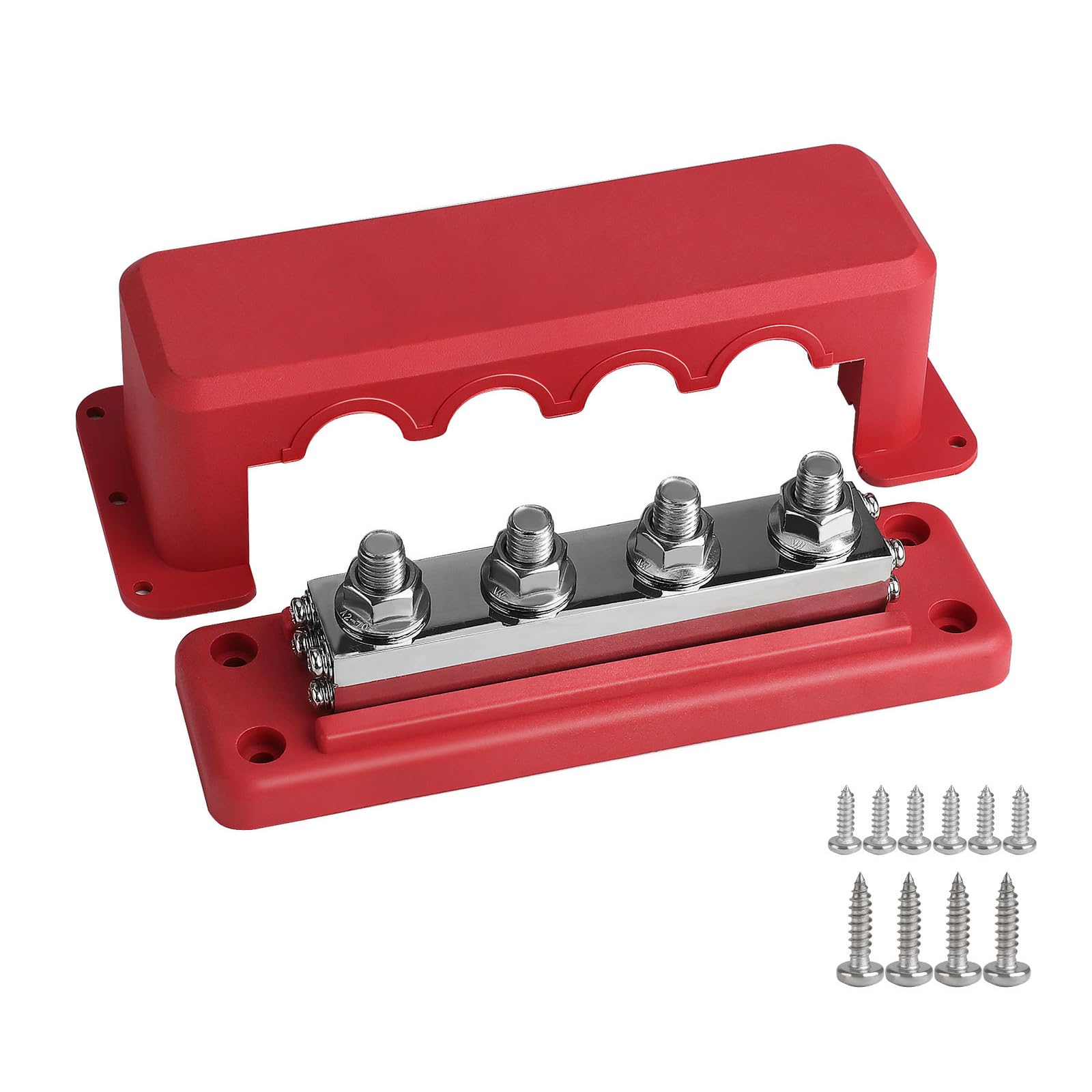 MOIDHSAG 4-Pfosten Stromverteilerblock Sammelschiene Mit Abdeckung 600-A Marine Sammelschiene Batterieklemmen Verteilerblock (3/8 Zoll) von MOIDHSAG