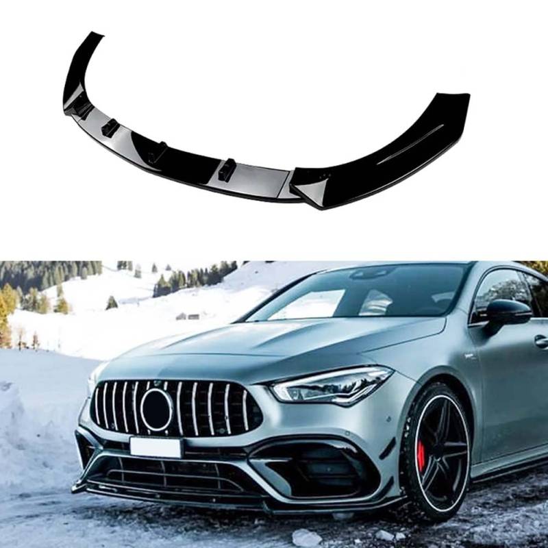 Auto Front Stoßstange Splitter Lip Untere Spoiler Klinge Diffusor für Mercedes Benz CLA Klasse C118 CLA45 AMG 2019 2020 2021 2022 2023,A Gloss Black von MOIKEN