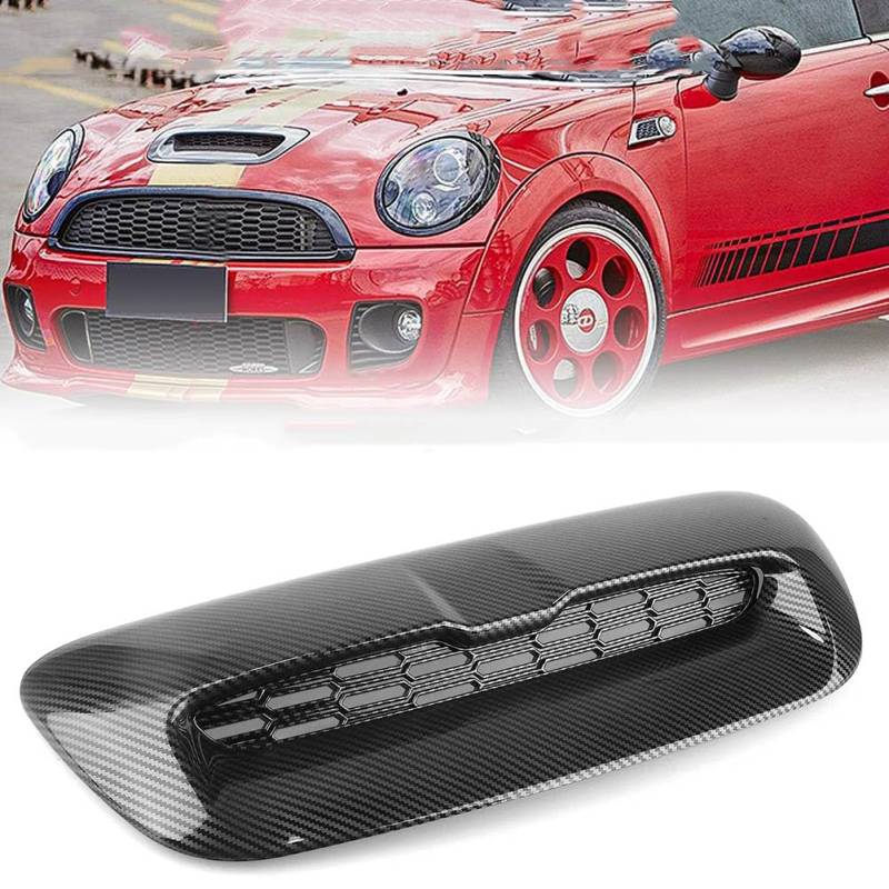 MOIKEN Front Air Vent Outlet Abdeckung Mesh Oberen Motor Motorhaube Scoop Ansaugrahmen Grille Für Mini Cooper S R56 R55 R57 r58 R59 2007-2014, B Carbon Fiber Look von MOIKEN