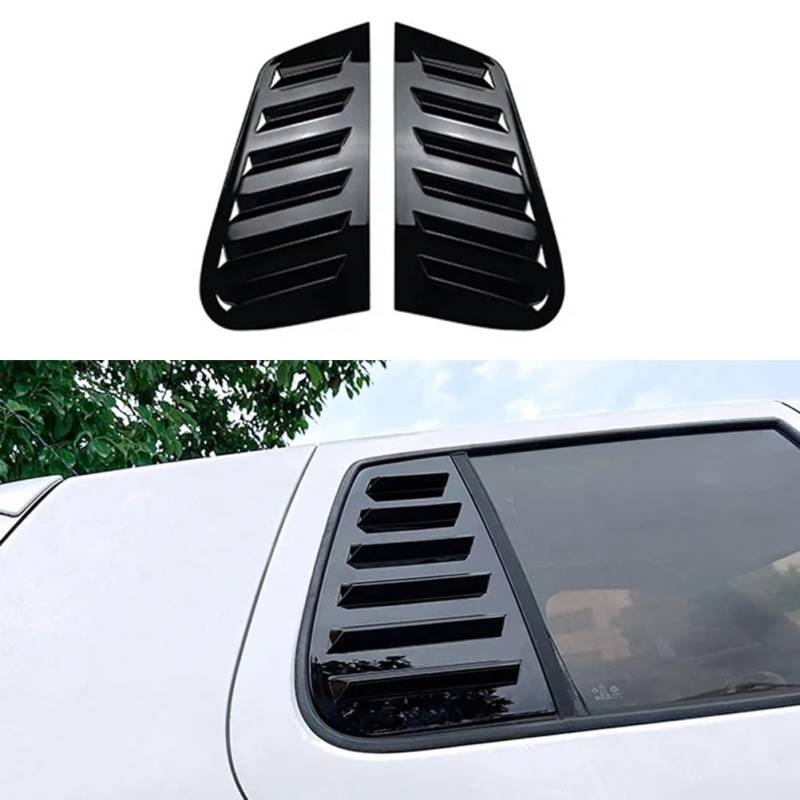 Seite Fenster Spoiler Splitter Abdeckung Trim Jalousie Hinten Dreieck Fenster Schatten Auto Fenster Sonnenschirm Für V-W Golf 4 MK4 1997-2006,A Gloss Black von MOIKEN