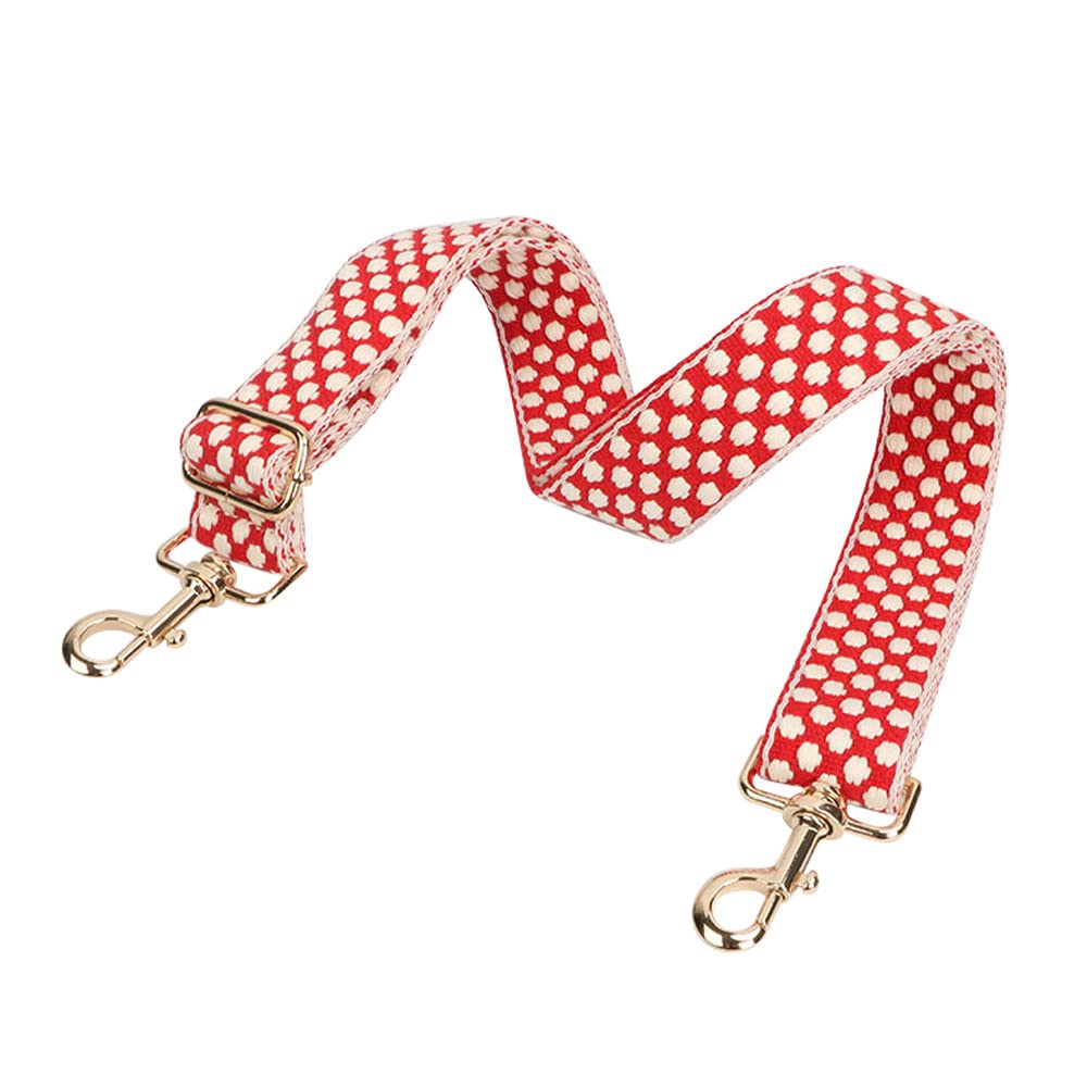 Umhängetasche Riemen breiter Schultergurt Polka Dots Riemen für Umhängetasche Muster Umhängetasche Gurt Silberner Verschluss Rot von MOISTRI