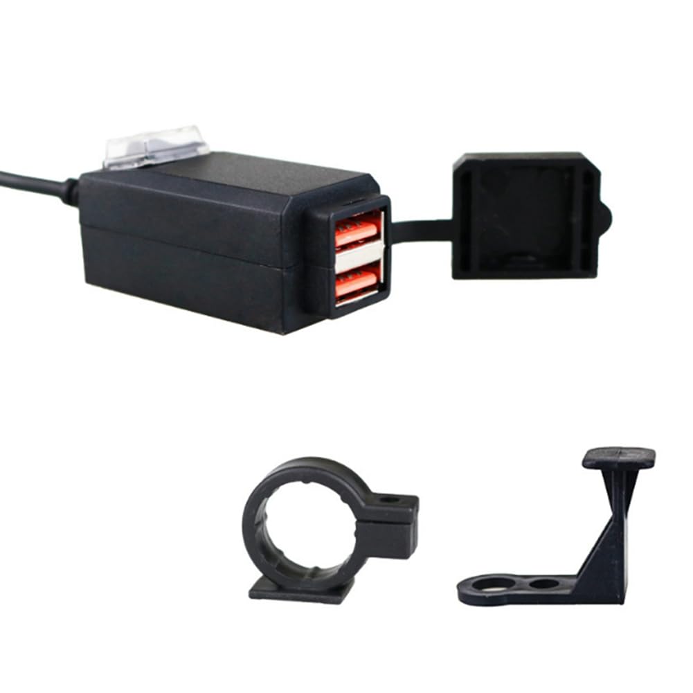 MOLERRI Motorradlenker QC 3.0 Dual USB 9V-12V Ladegerät Motorrad Wasserdichtes Ladegerät Adapterbuchse mit Schalter von MOLERRI