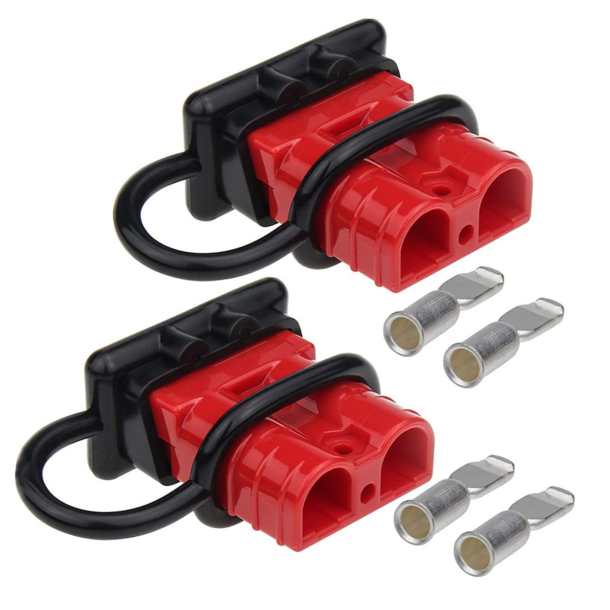 MOLUCKFU 1 Set Gabelstapler Stromstecker Batterieanschluss Connector 50A 600V Mit 2 Steckern 2 Staubschutzkappen Und 4 Klemmen Für Gabelstaplerzubehör von MOLUCKFU