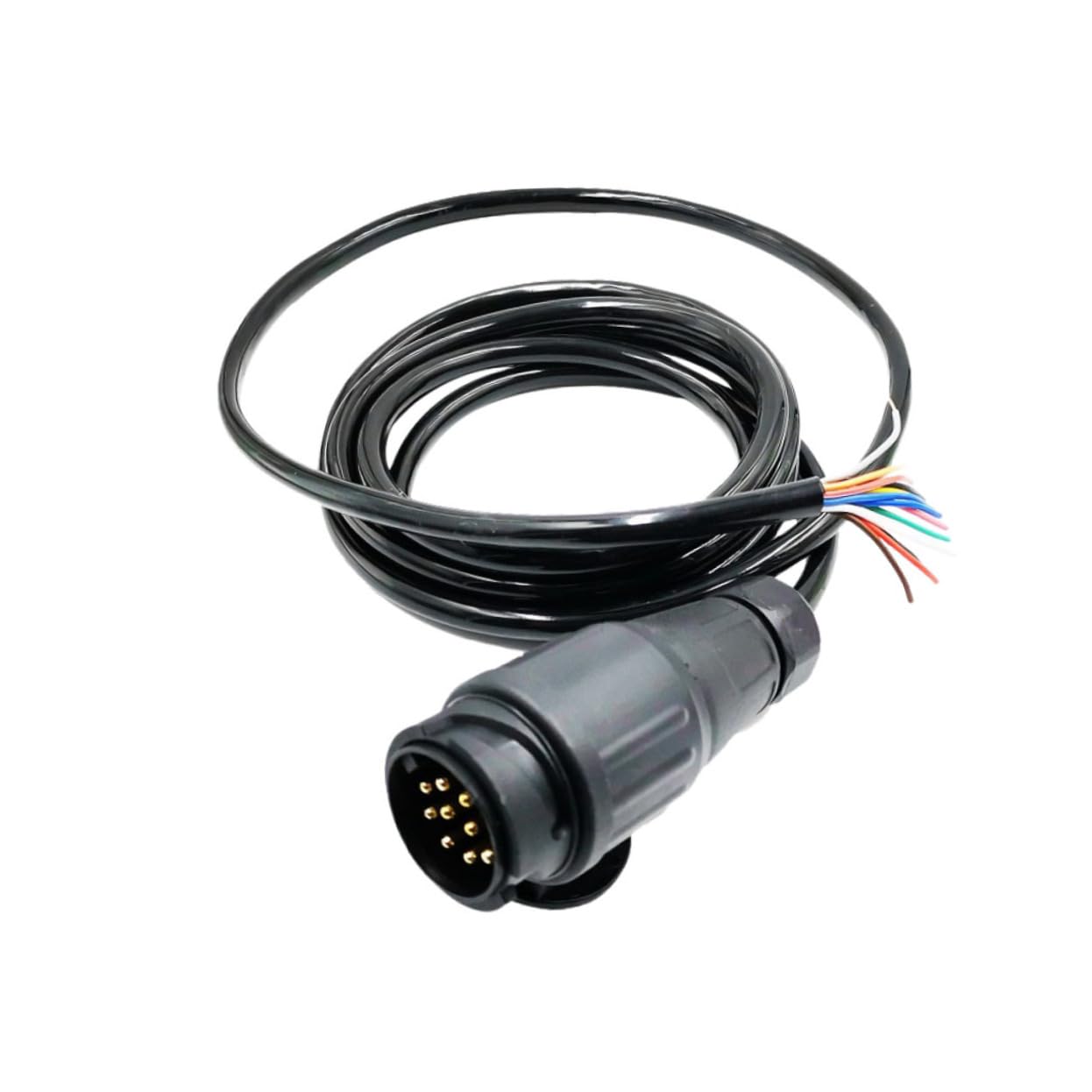 MOLUCKFU 12 V Europäischer Standard Rundlochstecker Adapter 13 Polig Auf 7 Polig Elektrischer Wandler Für Pkw LKW Anhänger Kabelbaum 3 Schwarz von MOLUCKFU