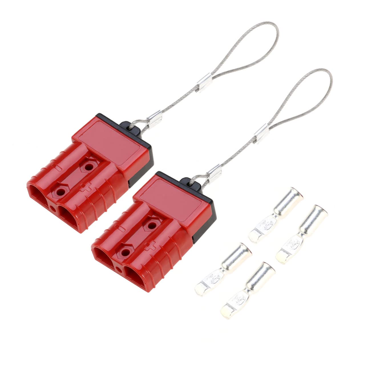 MOLUCKFU 8 Stück Batterie Schnellkupplung 50A Kabelbaum Stecker Set Für Bergungswinden Anhänger 2 X Anschlussstecker 4 X Klemme 2 X Kappe LKW Batterieanschluss von MOLUCKFU