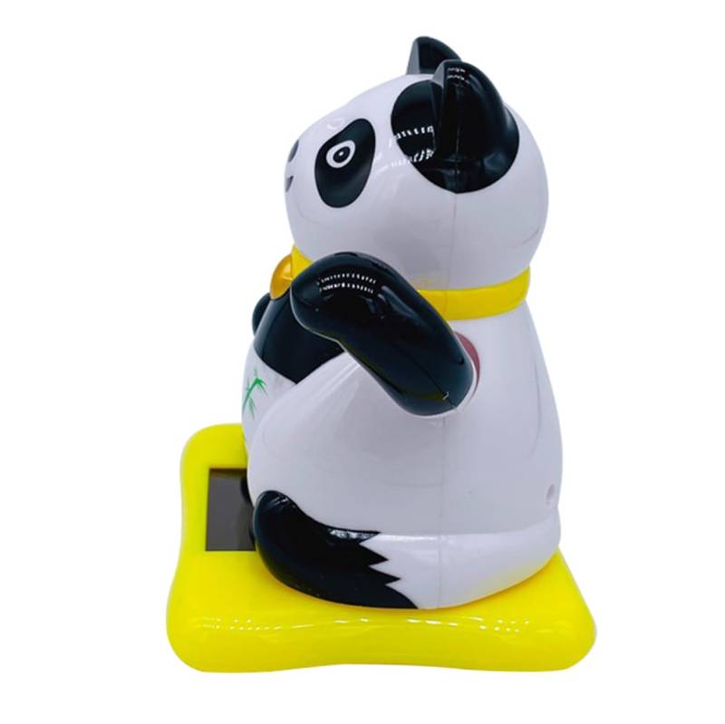 MOLUCKFU Auto-armaturenbrett-panda-ornament, Solar-auto-ornament, Solarbetriebene Panda-statue-ornament, Entzückende Panda-auto-ornament, Auto-wackelkopf-panda-figur von MOLUCKFU