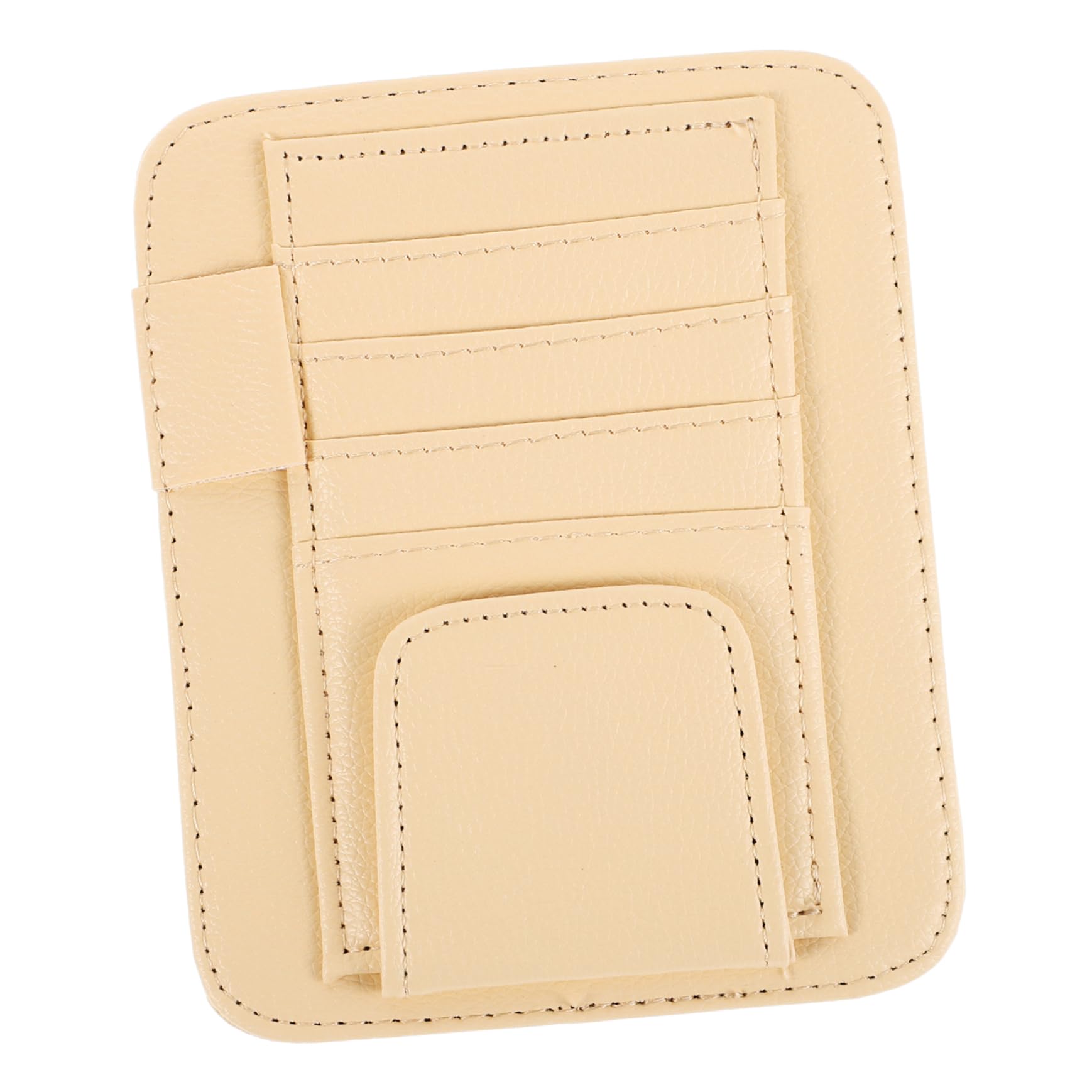 MOLUCKFU Inhaber Eines Autotickets Visierspeicher Visier-organizer Fahrzeugpapierhalter Autositz-organizer-armlehne Autotür-organizer Auto-seitensitz-organizer Auto Cd Halter Pu Beige von MOLUCKFU