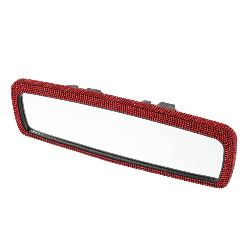 MOLUCKFU Rückspiegel Strass Auto hinten auto innenspiegel Auto Seitenspiegel Broadway-Spiegel Auto-Visierspiegel auto innenraum car mirror auto accessoires car accessory Autos Plastik rot von MOLUCKFU