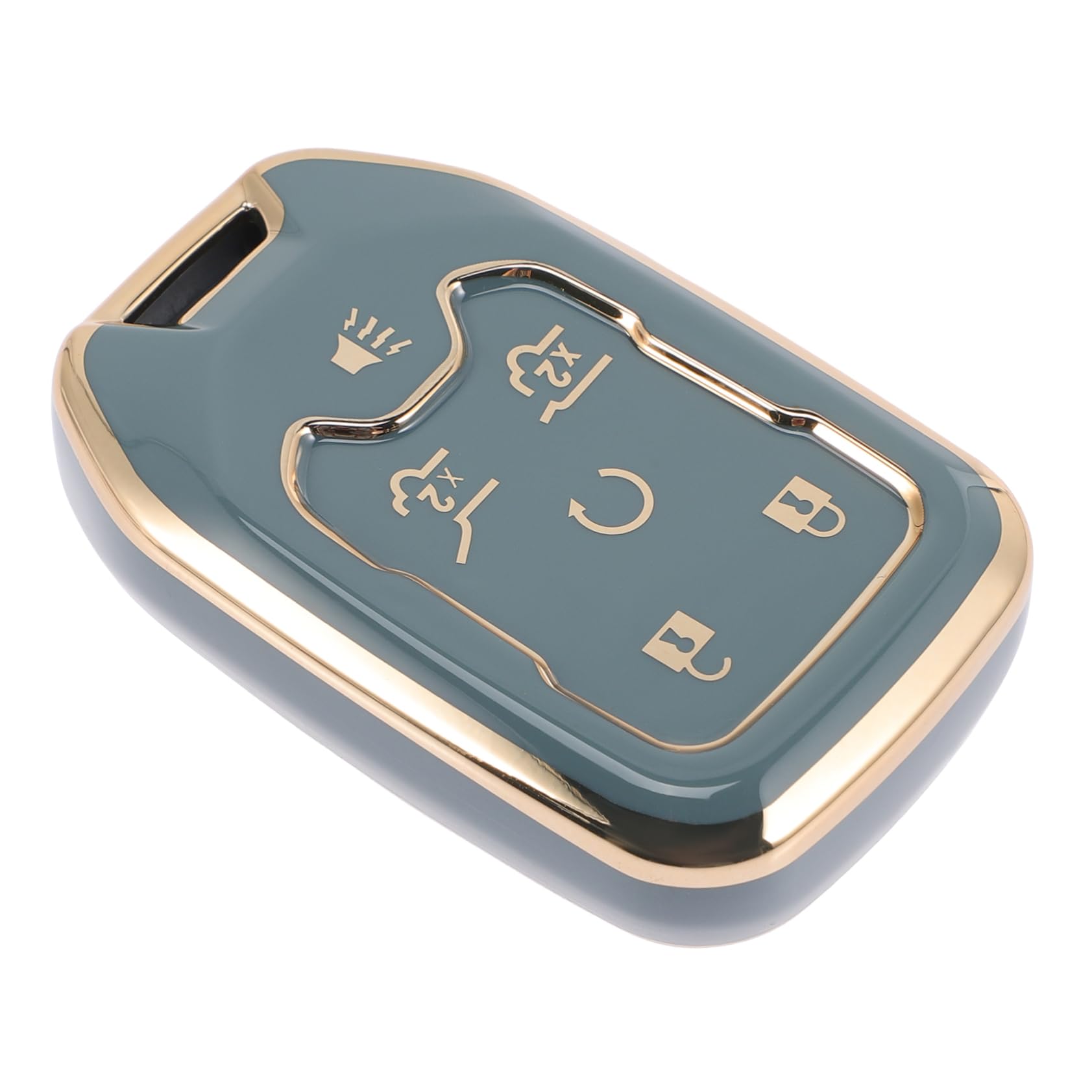 MOLUCKFU Schlüsselhülle Autoschlüssel Schutzcover Für Colorado Und Key Fob Protector Eleganter Grauer Farbe Mit Goldenen Akzenten Schlüsselanhänger Für Keyless von MOLUCKFU