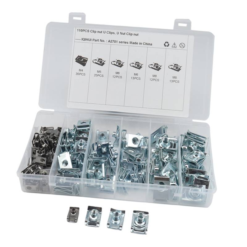 MOLUCKFU U Nut Fasteners Set Aus Manganstahl Für Motorräder Selbstschneidende U Muttern Biegemuttern Für Karosserieverkleidung Und Befestigungen von MOLUCKFU