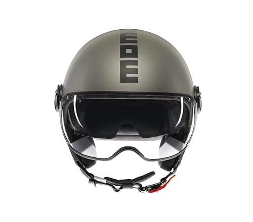 MOMODESIGN FGTR EVO E2206 Jethelm mit Sonnenvisier, offener Motorradhelm für Motorrad und Roller, für Damen und Herren, Titan, matt/schwarz, XL von MOMO Design