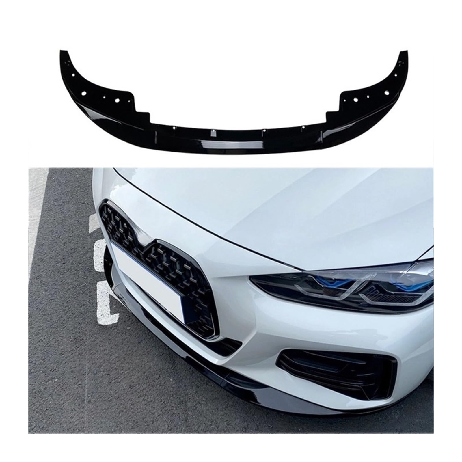 3 Stück MP Style Frontstoßstange Lip Spoiler Splitter kompatibel for BMW 4er G24 G26 G22 G23 420i 430i 420d 430d i4 M Pack Bodykits Tuning(G22 G23 Gloss Black) von MOMOBP