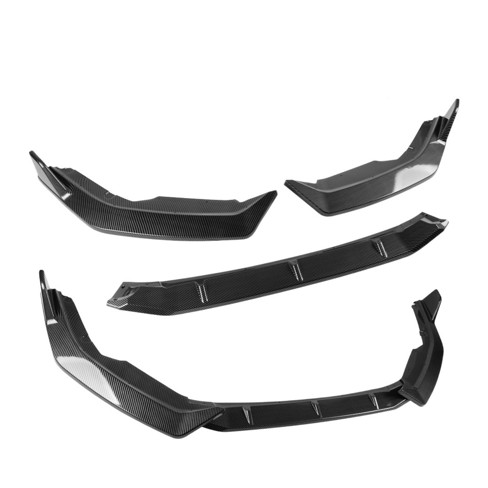 3PCS Glanz Schwarz Kompatibel for Nissan Sentra 2020 2021 2022 Auto Front Stoßstange Splitter Lip Diffusor Körper Kit Spoiler Schutz Fit(Carbon Fiber Look) von MOMOBP