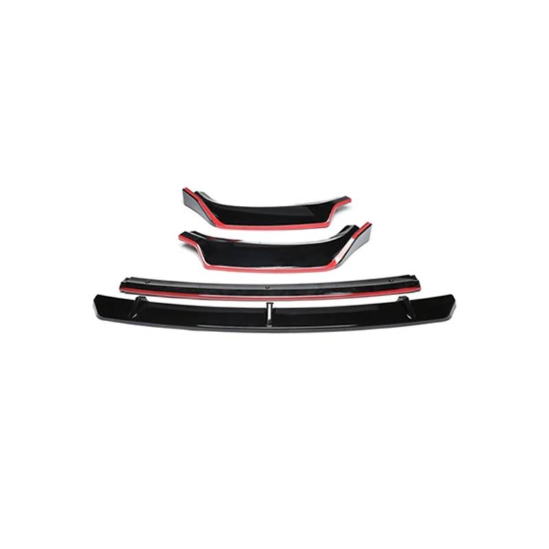 4PCS Autozubehör Frontstoßstange Lip Spoiler Splitter Diffusor Abnehmbarer Body Kit Cover Guard Kompatibel for Audi Q5 Q5L 2018 2019 2020(Balck red) von MOMOBP