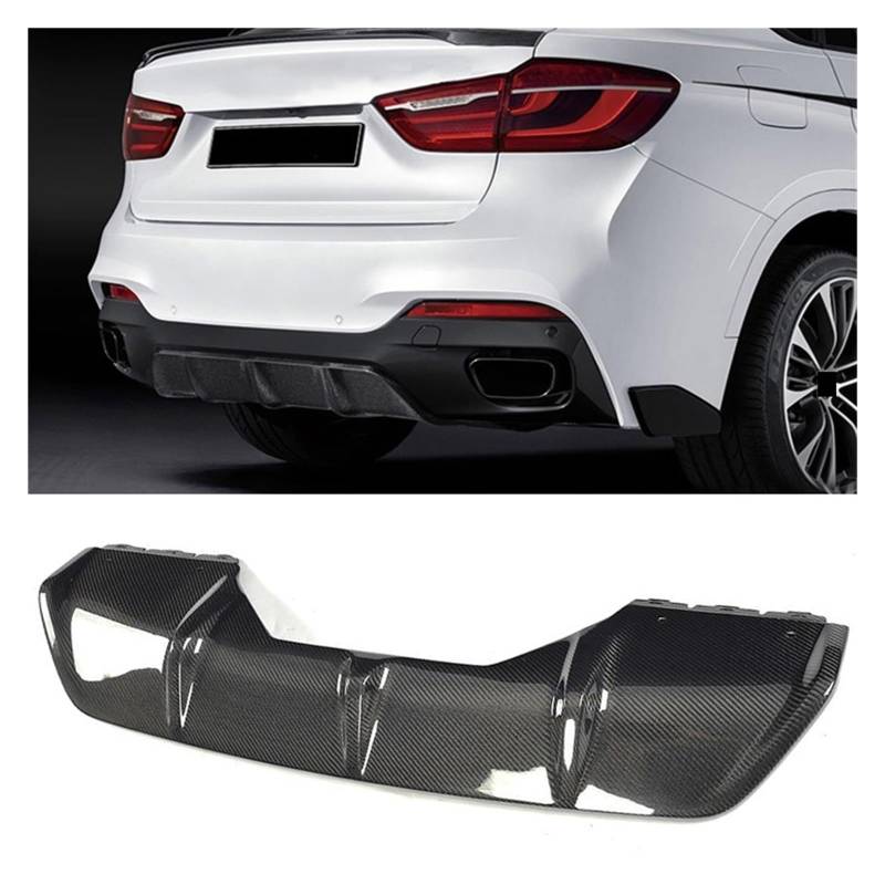 Carbon Fiber Heckschürze Diffusor Lippe Kompatibel for BMW X6 F16 Sport Standard 2015-2018 Auto Heckschürze Diffusor Lip Spoiler(Carbon for Sport) von MOMOBP