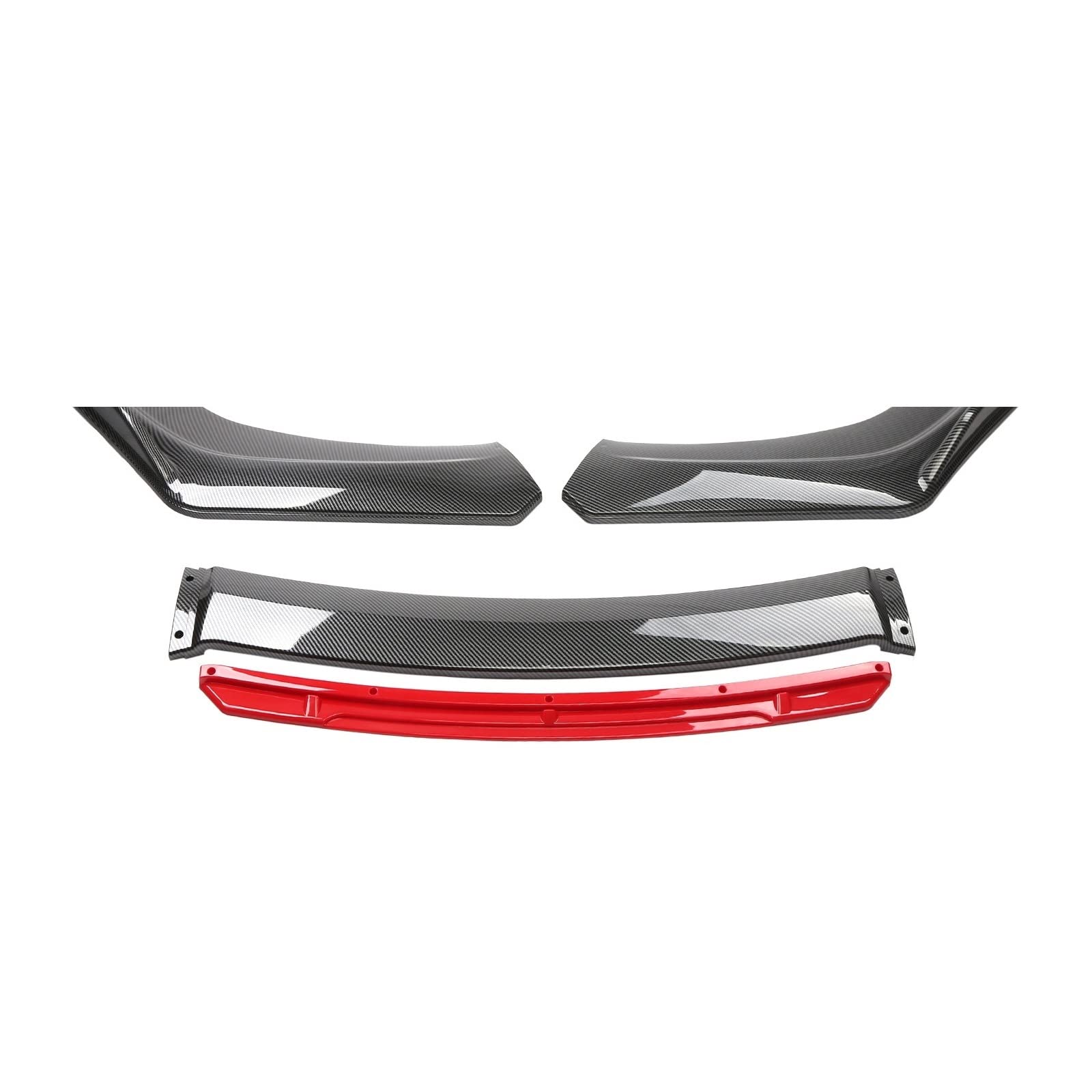 Frontschürze Lip Spoiler Seite Splitter Diffusor Körper Kit Schutz Deflektor Kompatibel for Nissan Sentra 2016 2017 2018 2019 Auto zubehör(Carbon Look Red) von MOMOBP