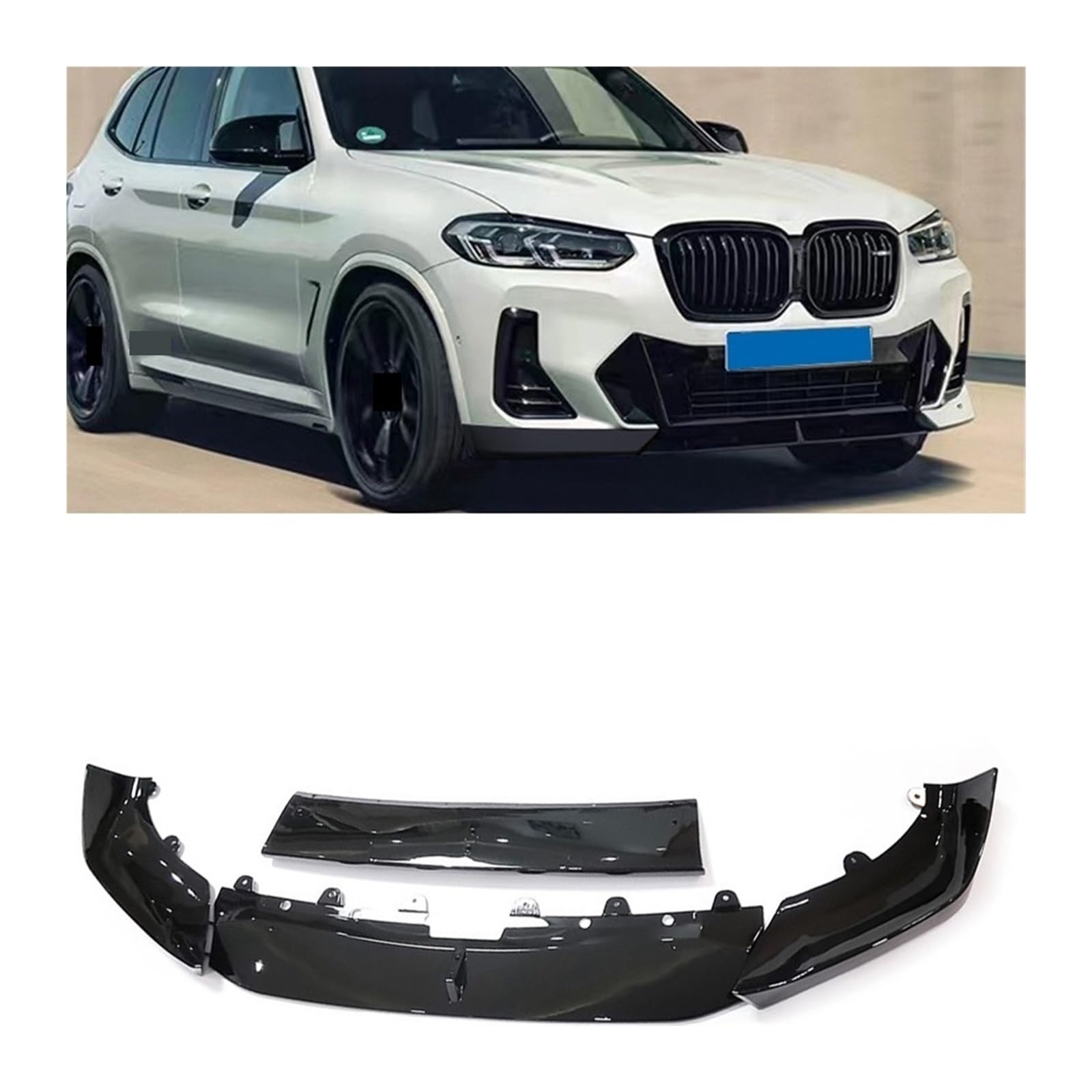 G08 LCI Gloss Black Carbon Printing Front Bumper Lip Spoiler Kompatibel for BMW 2021-2023 Facelift X3 G01 iX3 X4 G02 sDrive 20i 20d 30e(Ac Black) von MOMOBP