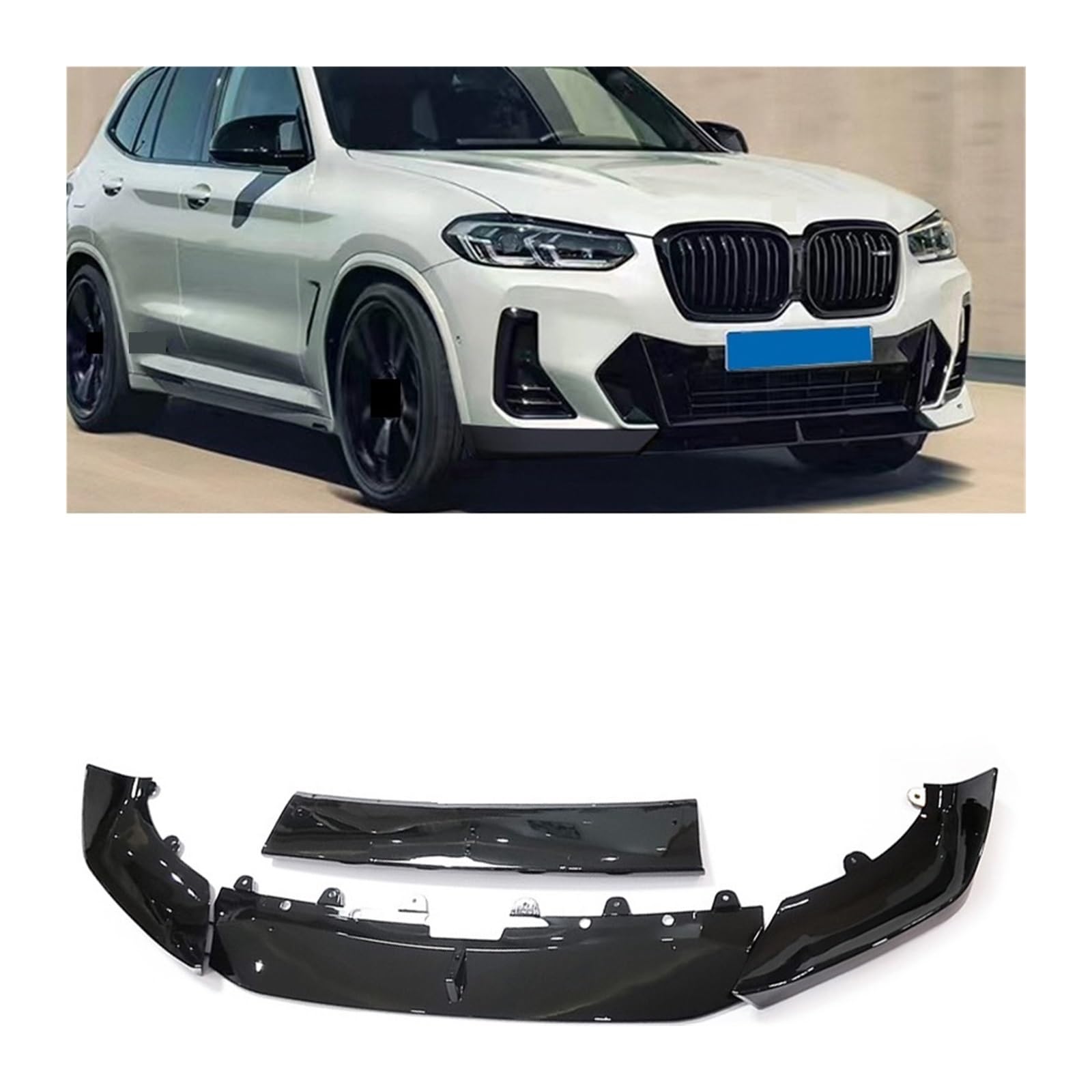 G08 LCI Gloss Black Carbon Printing Front Bumper Lip Spoiler Kompatibel for BMW 2021-2023 Facelift X3 G01 iX3 X4 G02 sDrive 20i 20d 30e(Ac Carbon Print) von MOMOBP