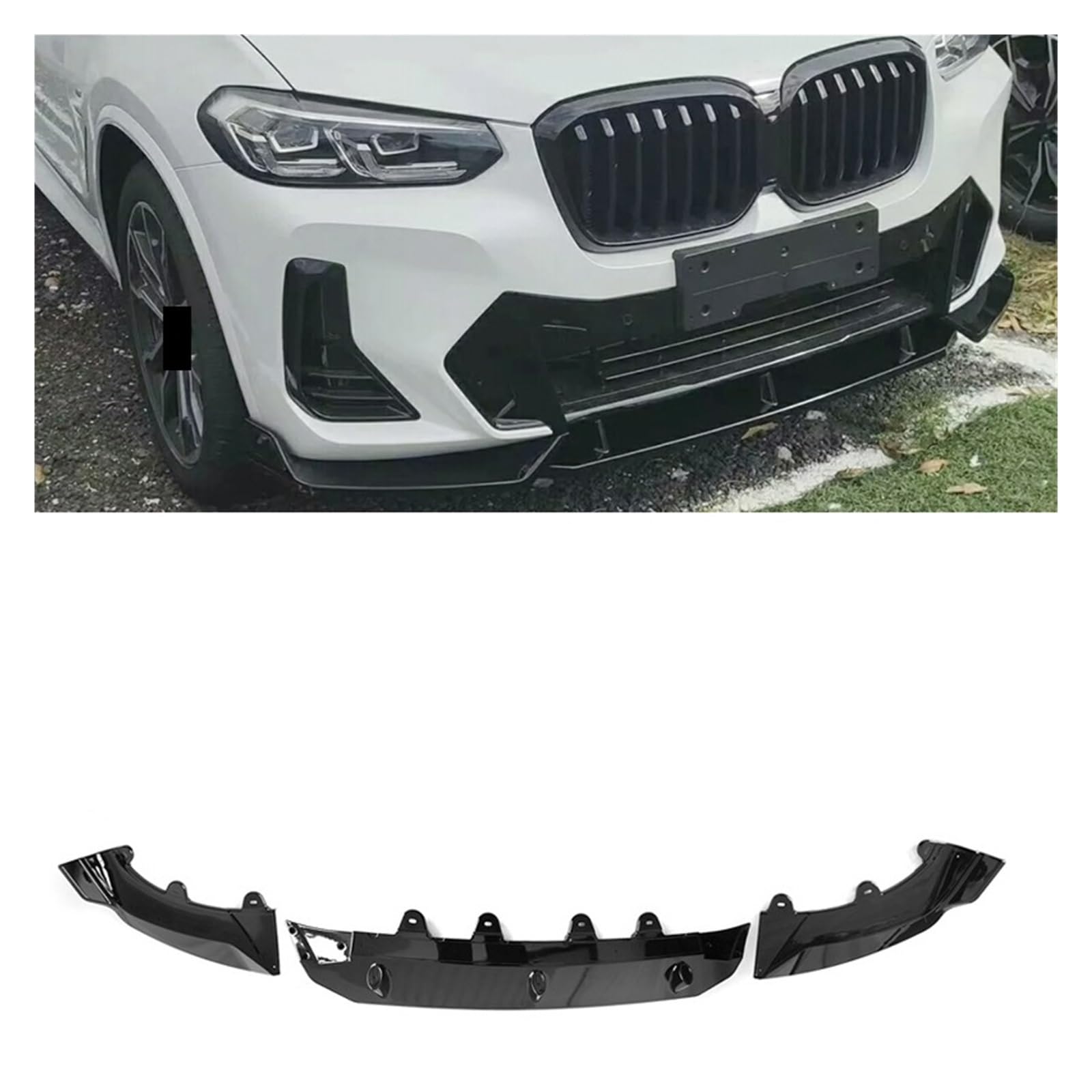 G08 LCI Gloss Black Carbon Printing Front Bumper Lip Spoiler Kompatibel for BMW 2021-2023 Facelift X3 G01 iX3 X4 G02 sDrive 20i 20d 30e(Compet Black) von MOMOBP