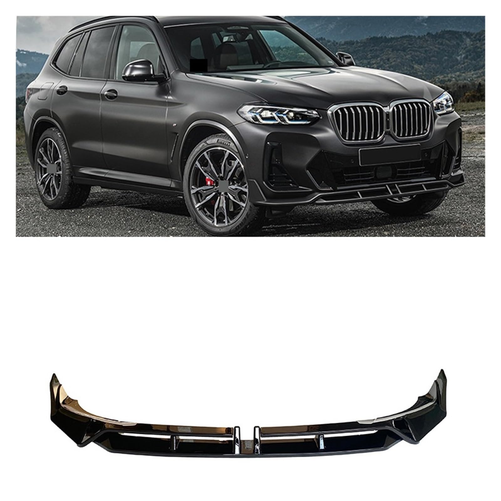 G08 LCI Gloss Black Carbon Printing Front Bumper Lip Spoiler Kompatibel for BMW 2021-2023 Facelift X3 G01 iX3 X4 G02 sDrive 20i 20d 30e(Warrior Black) von MOMOBP