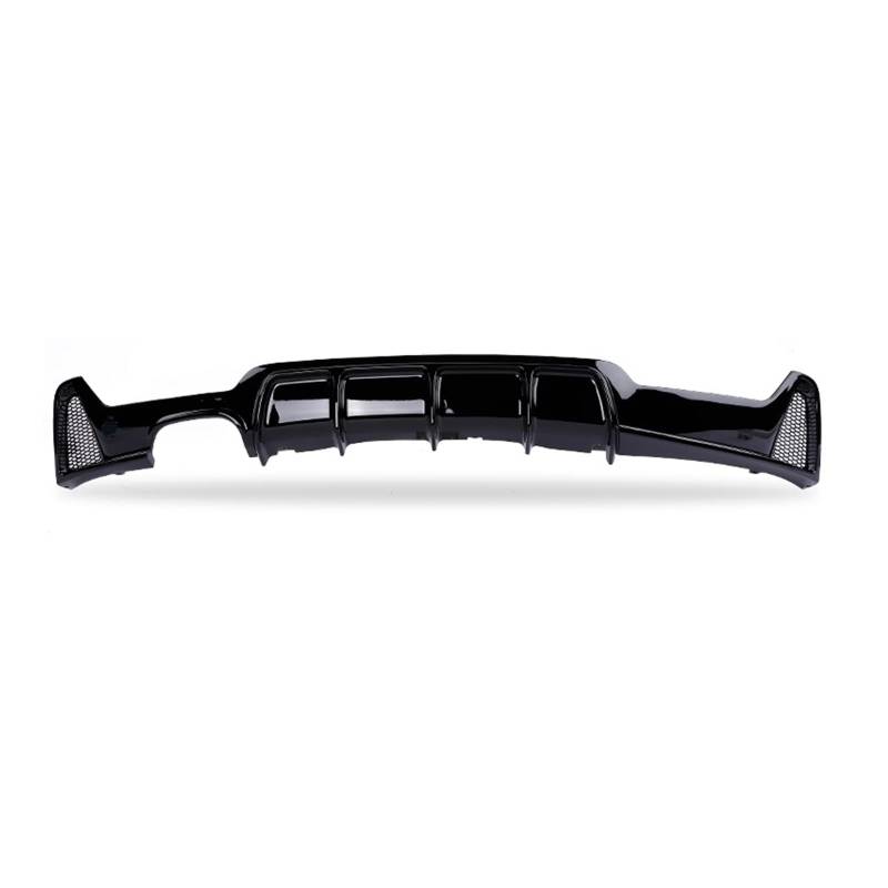 Glänzend schwarzer Heckdiffusor-Spoiler-Körpersatz, kompatibel for BMW 4er F32 F33 F36 M Sport Tech 2014–2020, Carbonfaser-Look(Single Dual Out) von MOMOBP