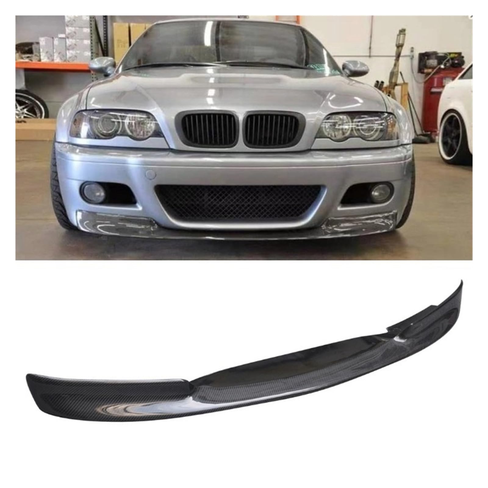 Kompatibel for BMW 3er E46 M3 1998–2003, Kohlefaser, CLS-Stil, Frontstoßstange, Lippe, Spoiler, Auto-Styling(M3 Bumper) von MOMOBP