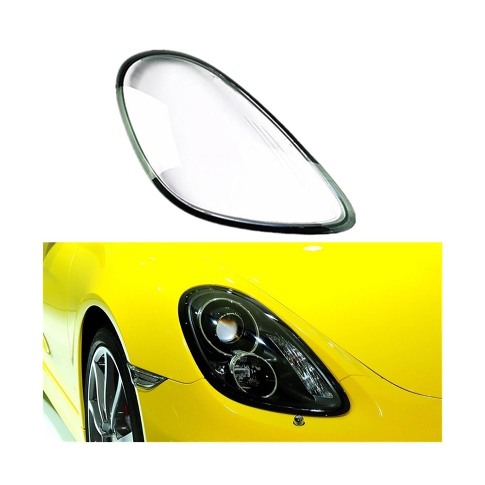 MOMOBP 1 Paar Auto-Ersatz-Frontscheinwerferlinse kompatibel for Porsche Cayman 981 2013–2016. Auto. Transparentes Lampenschirmgehäuse aus Glas(1Pcs Right) von MOMOBP