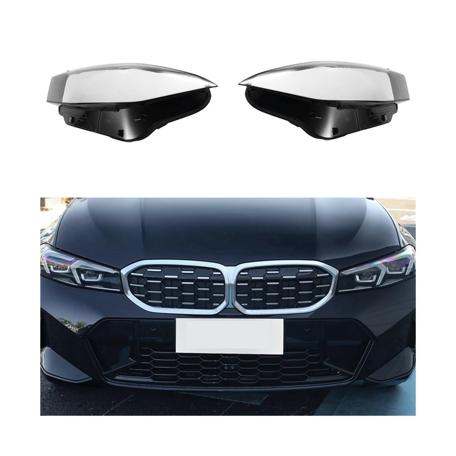 MOMOBP Auto-Ersatz-Frontscheinwerferlinse, kompatibel for BMW 3er G20 G28 320I 330I 325Li 2023. Lampenschirmgehäuse aus transparentem Glas(Left) von MOMOBP