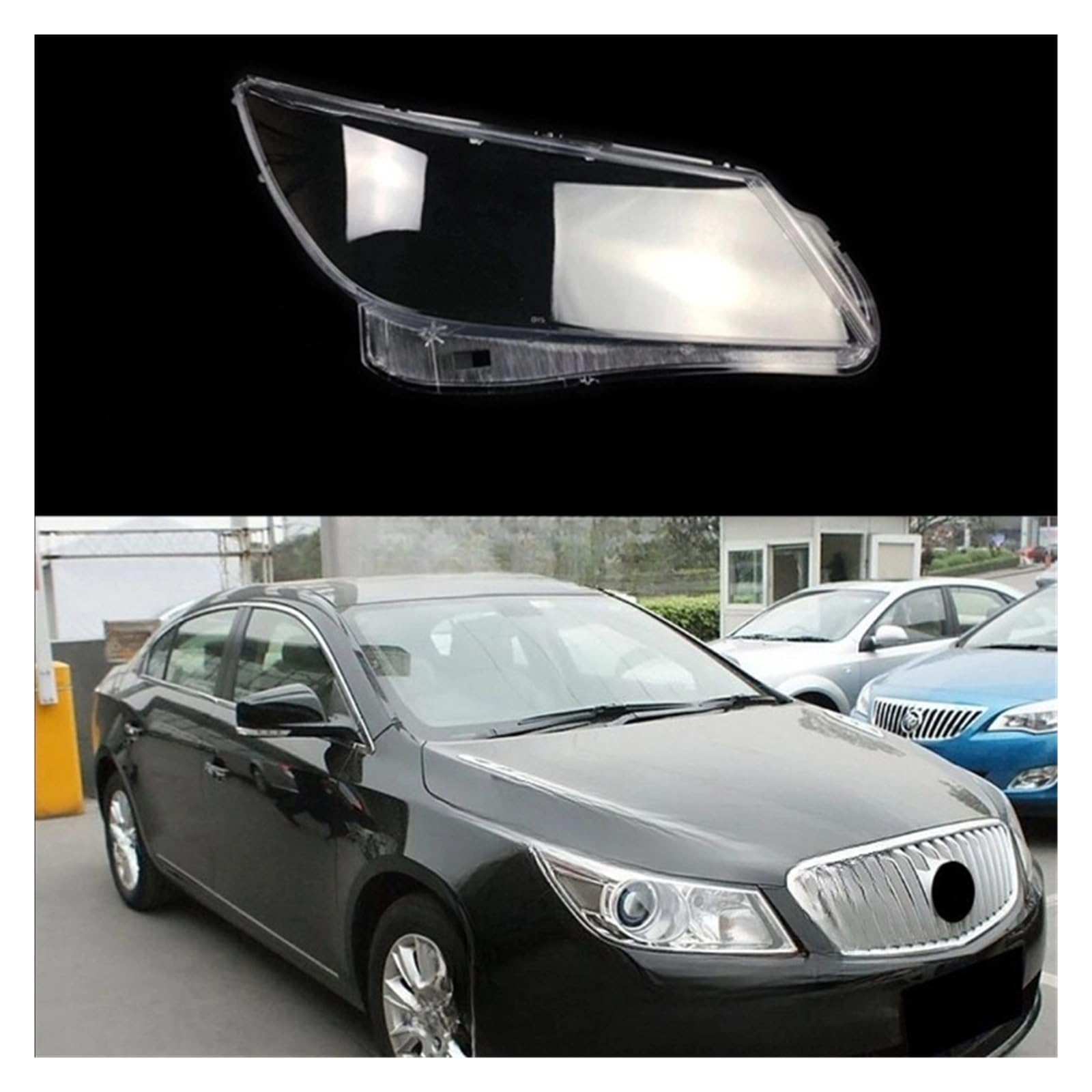 MOMOBP Auto-Ersatz-Frontscheinwerferlinse, kompatibel mit Buick Lacrosse 2009–2012. Transparentes Lampenschirmgehäuse aus Glas(Right) von MOMOBP