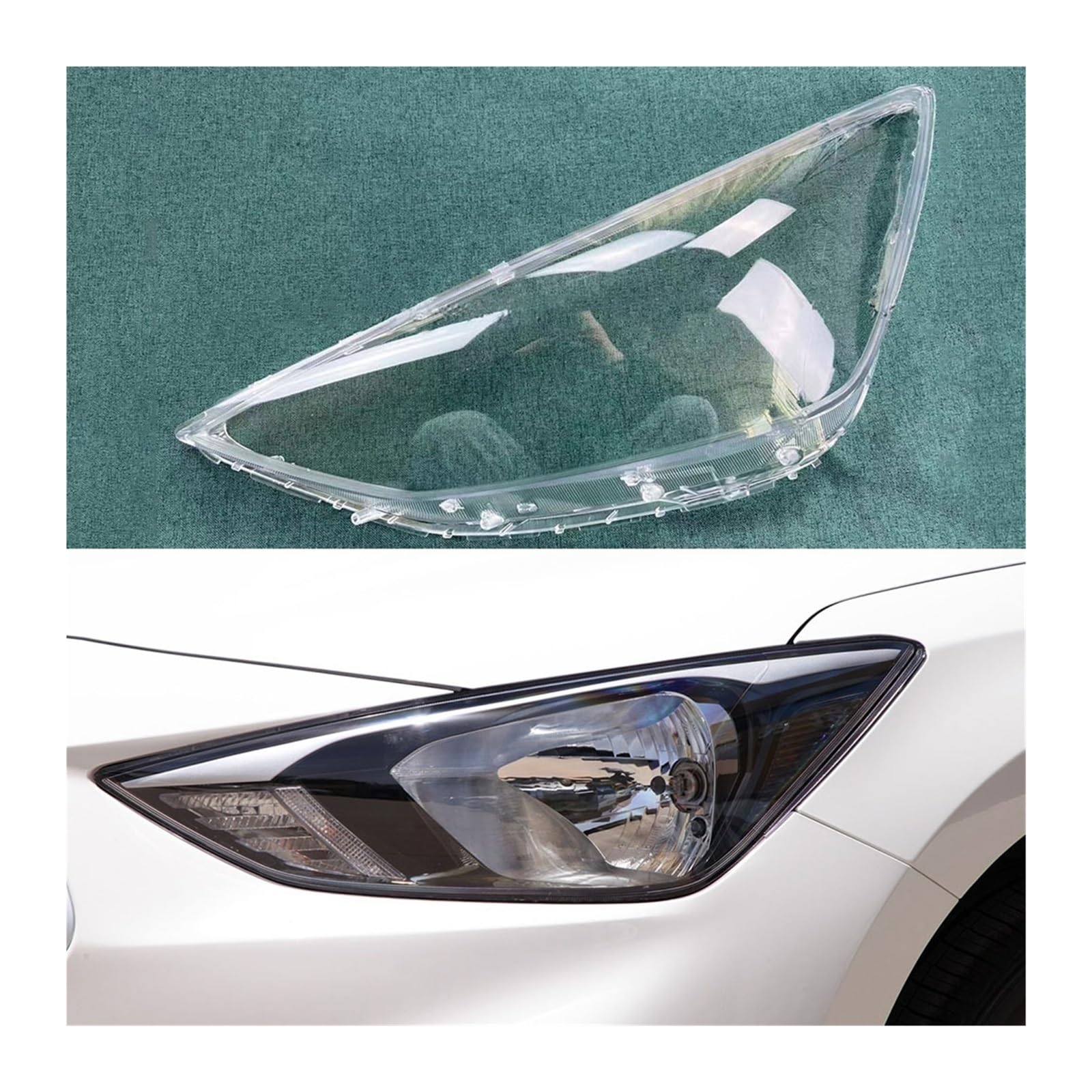 MOMOBP Auto-Ersatz-Frontscheinwerferlinse, kompatibel mit Hyundai Celesta 2017–2019. Transparentes Lampenschirmgehäuse aus Glas(1PCS left side) von MOMOBP