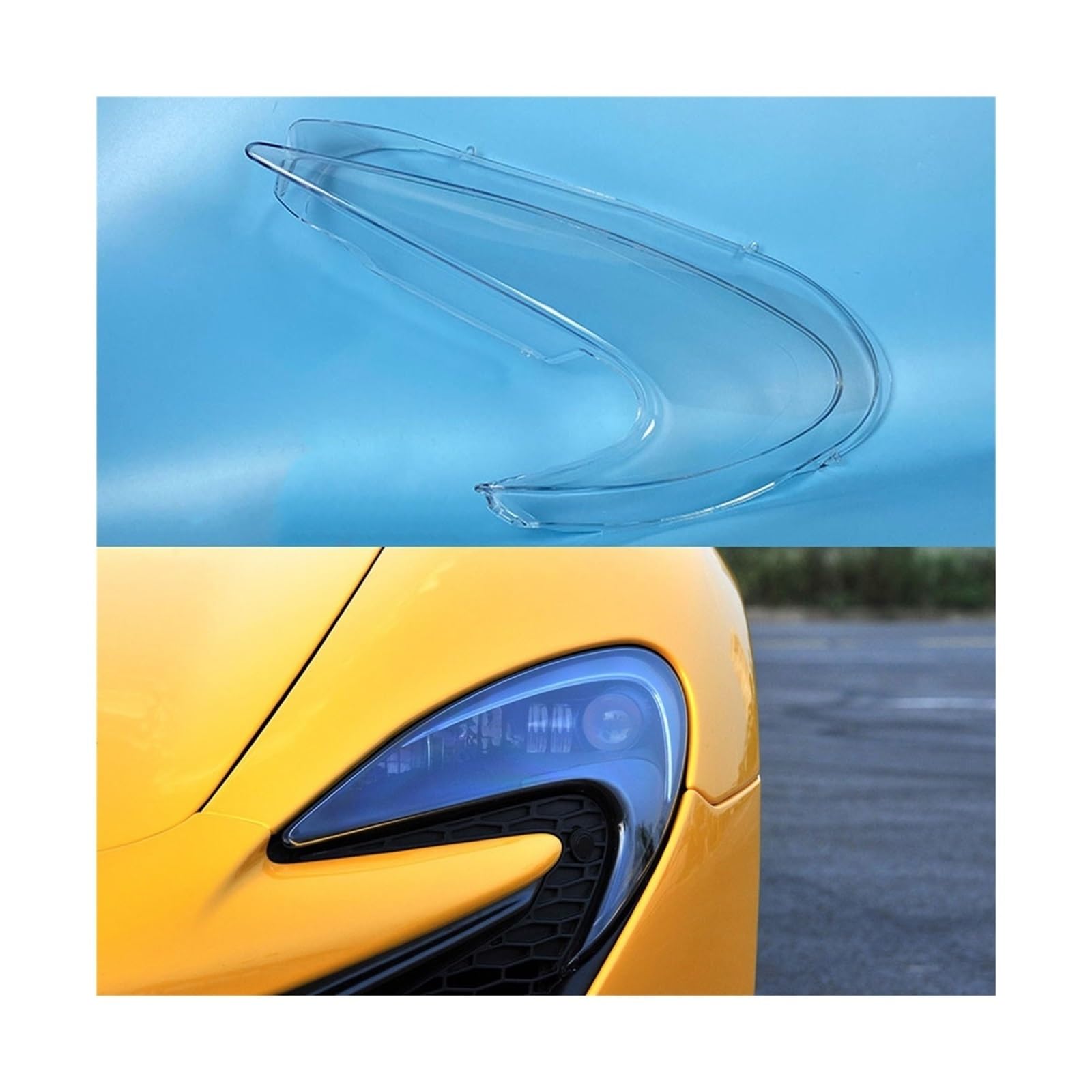 MOMOBP Auto-Ersatz-Frontscheinwerferlinse, kompatibel mit Mclaren 650S. Transparentes Lampenschirmgehäuse aus Glas(Left) von MOMOBP