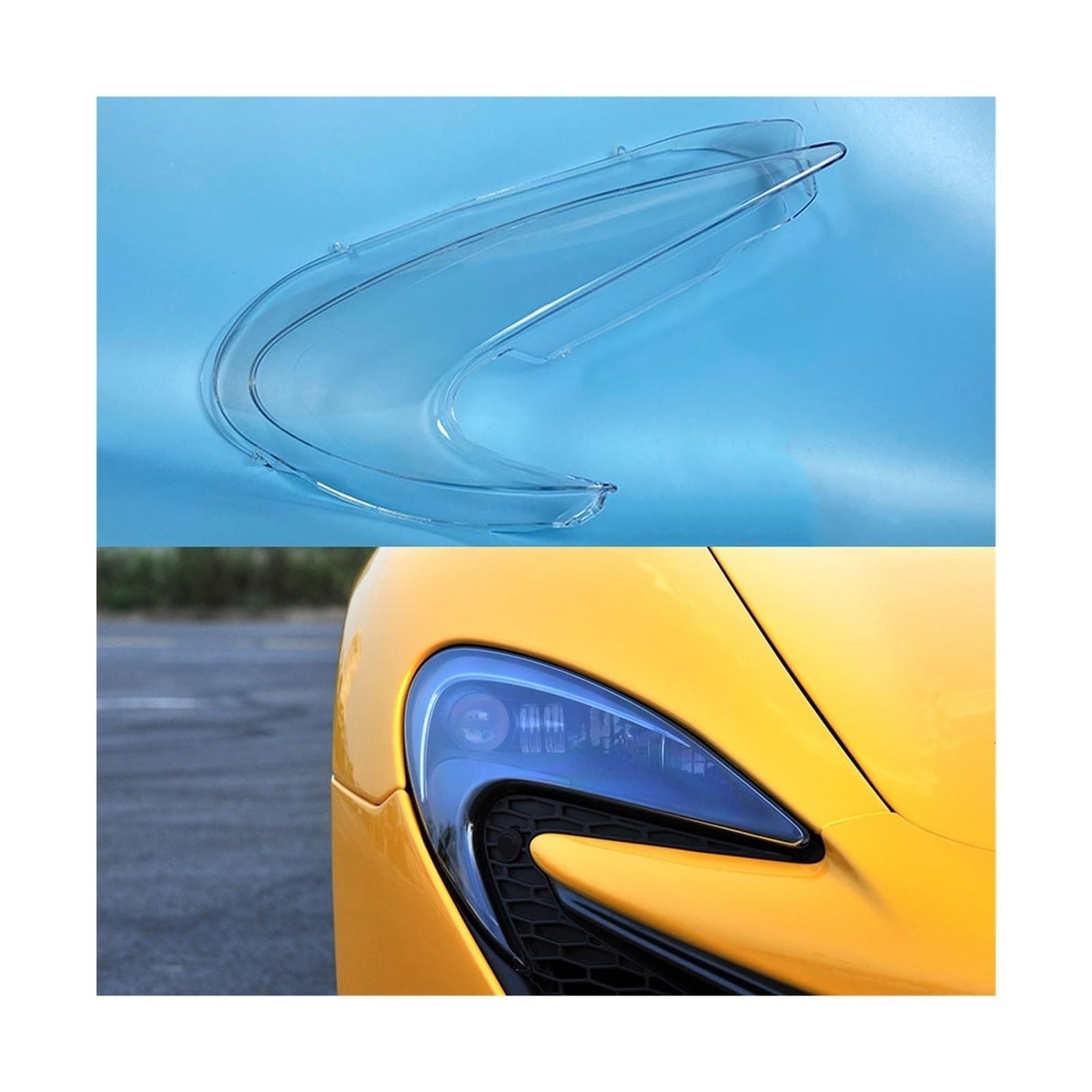 MOMOBP Auto-Ersatz-Frontscheinwerferlinse, kompatibel mit Mclaren 650S. Transparentes Lampenschirmgehäuse aus Glas(Right) von MOMOBP