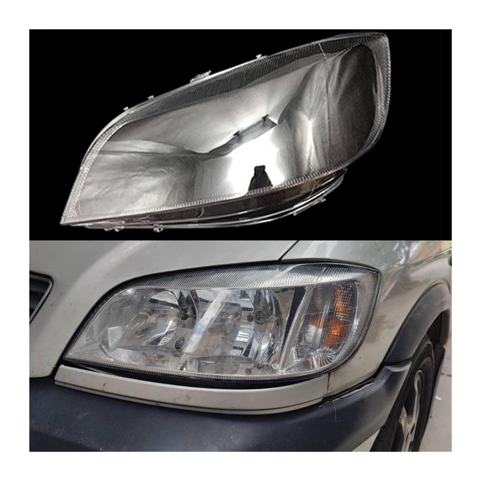 MOMOBP Auto-Ersatz-Frontscheinwerferlinse, kompatibel mit Opel Zafira. Transparentes Lampenschirmgehäuse aus Glas(Left) von MOMOBP