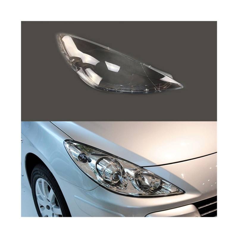 MOMOBP Auto-Ersatz-Frontscheinwerferlinse, kompatibel mit Peugeot 307 2008–2013. Lampenschirmgehäuse aus transparentem Glas(Right) von MOMOBP