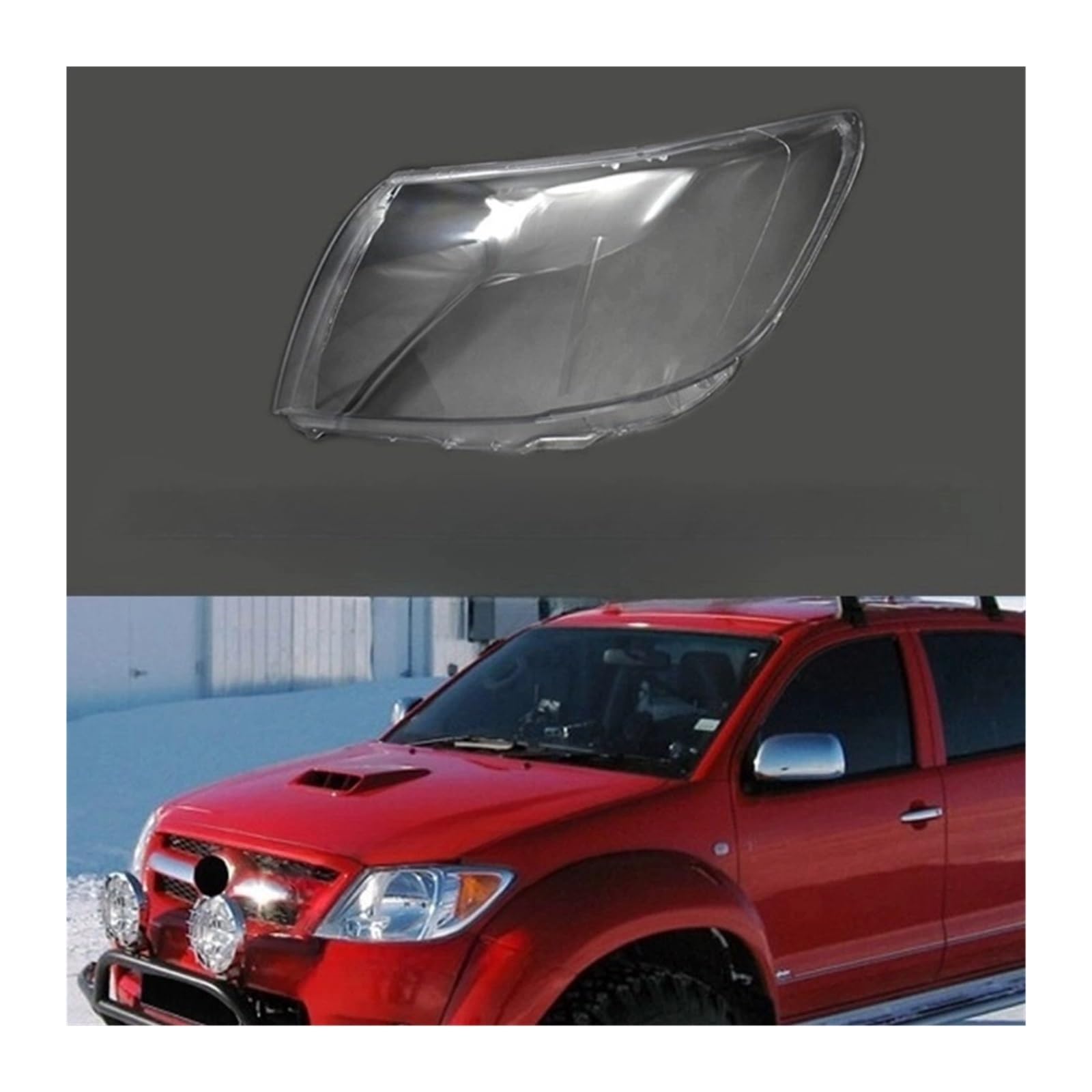 MOMOBP Auto-Ersatz-Frontscheinwerferlinse, kompatibel mit Toyota Hilux Vigo 2012 2013 2014. Lampenschirmgehäuse aus transparentem Glas(Left) von MOMOBP