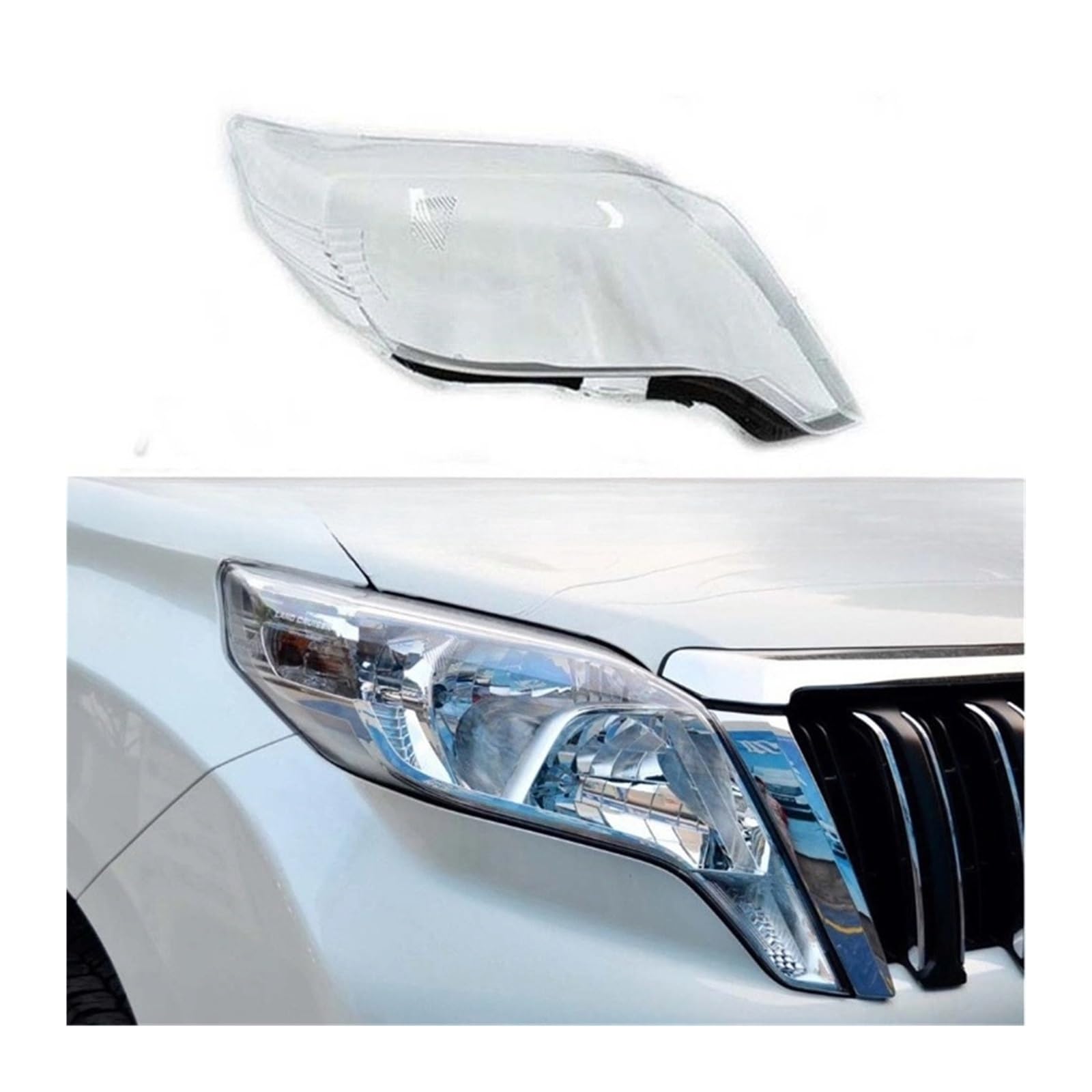 MOMOBP Auto-Ersatz-Frontscheinwerferlinse, kompatibel mit Toyota Prado 2014 2015 2016. Lampenschirmgehäuse aus transparentem Glas(Right) von MOMOBP