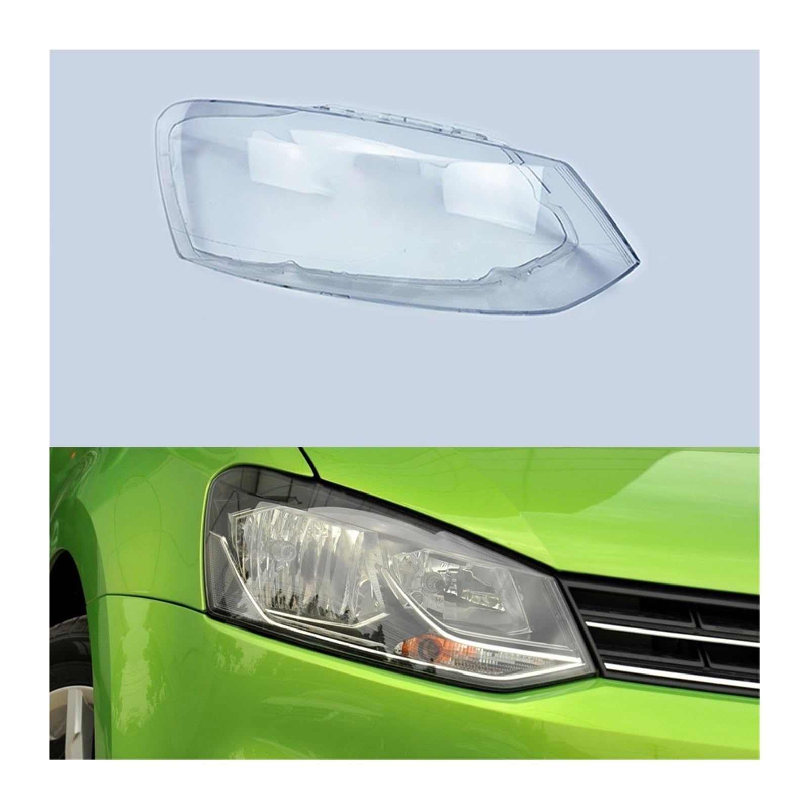 MOMOBP Auto-Ersatz-Frontscheinwerferlinse, kompatibel mit VW Polo 2014–2018. Lampenschirmgehäuse aus transparentem Glas(Right) von MOMOBP