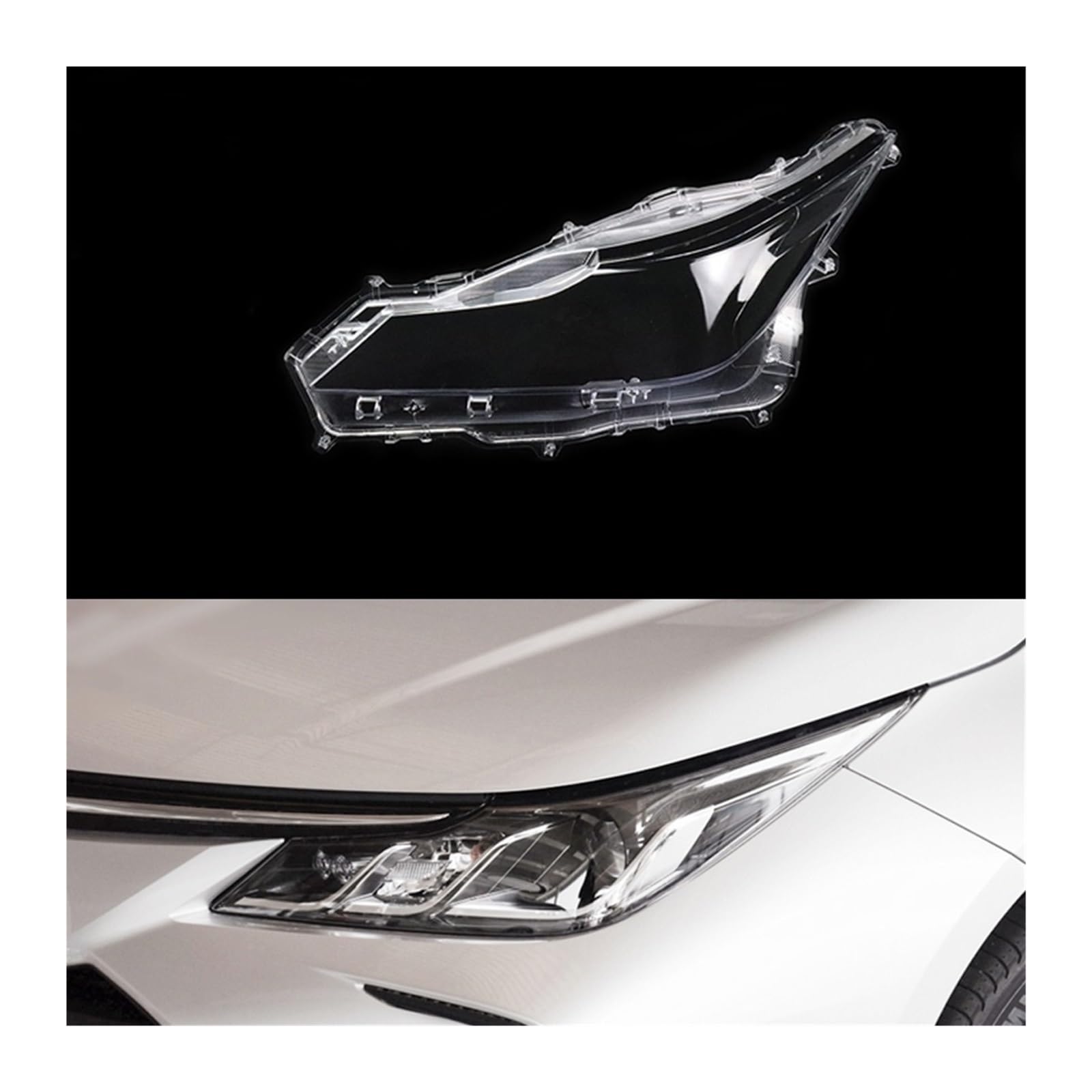 MOMOBP Auto-Ersatz-Frontscheinwerferlinse kompatibel for Toyota Corolla 2019 2020 2021. Transparentes Glas-Lampenschirmgehäuse(Left) von MOMOBP