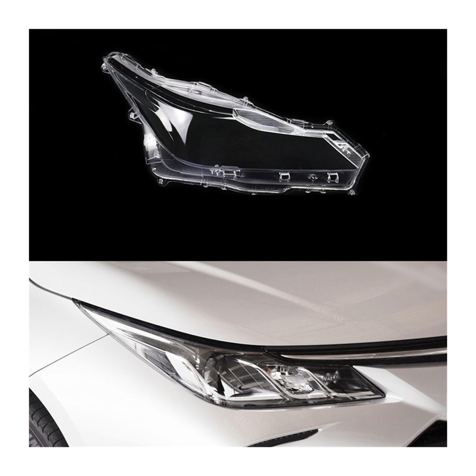 MOMOBP Auto-Ersatz-Frontscheinwerferlinse kompatibel for Toyota Corolla 2019 2020 2021. Transparentes Glas-Lampenschirmgehäuse(Right) von MOMOBP